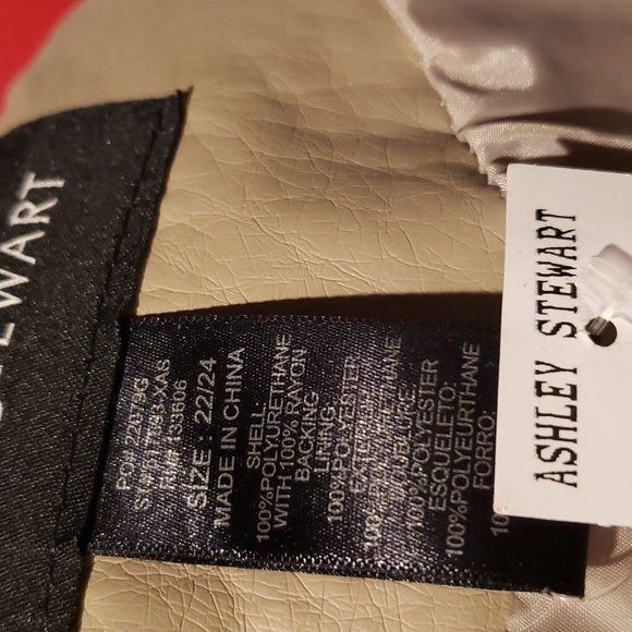 FF 💘🖤💘 ASHLEY STEWART MOTO FAUX LEATHER 22/24 JACKET COAT BRAND NEW - Picture 13 of 13